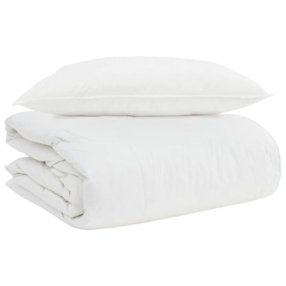 vidaXL Couette 2-en-1 avec oreillers 2 pcs Blanc Plumes et duvet