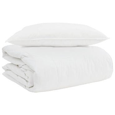 vidaXL Couette 2-en-1 avec oreillers 2 pcs Blanc Plumes et duvet