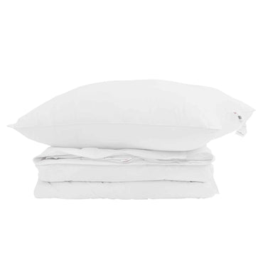 vidaXL Couette 2-en-1 avec oreillers 2 pcs Blanc Plumes et duvet