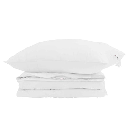 vidaXL Couette 2-en-1 avec oreillers 2 pcs Blanc Plumes et duvet