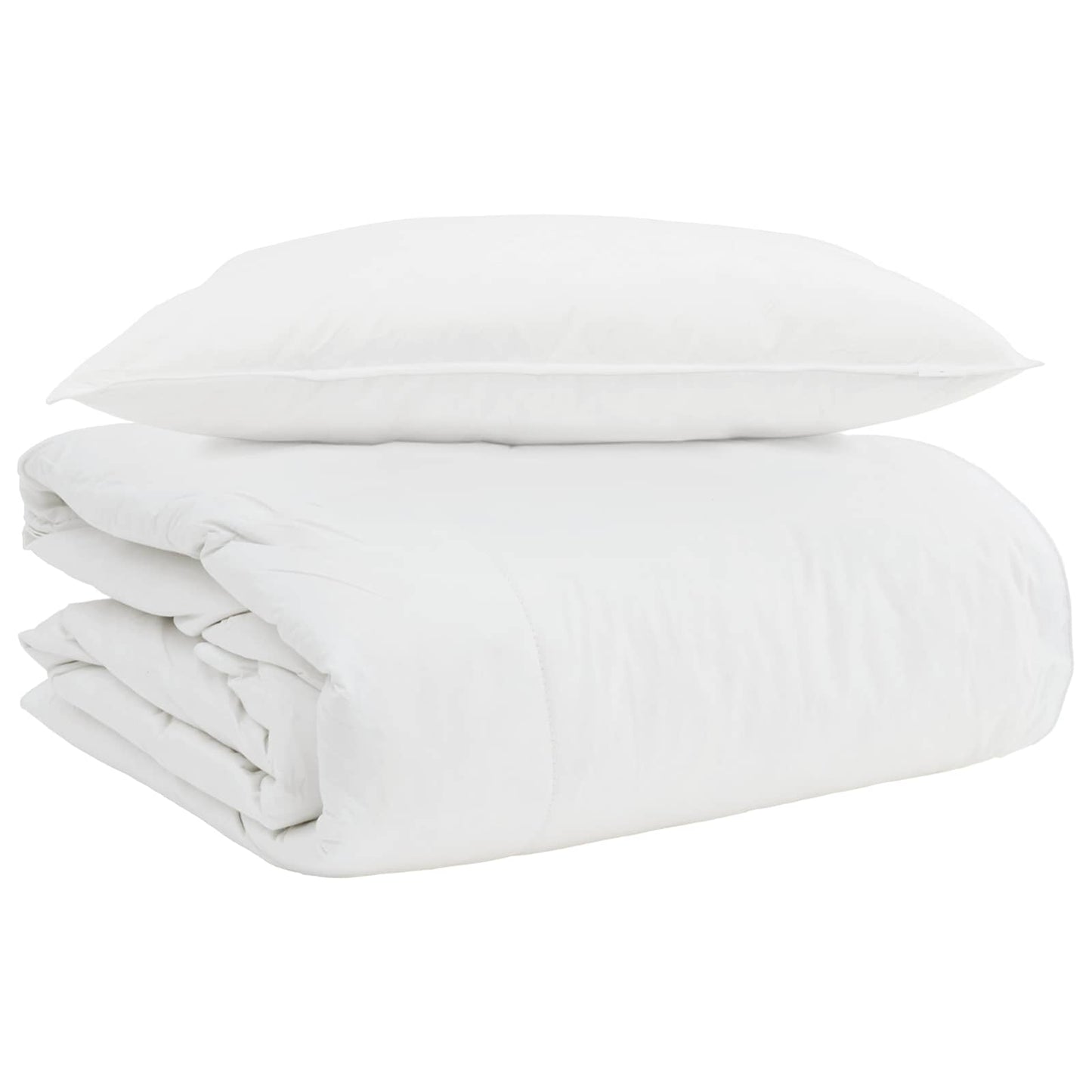 vidaXL Couette 2-en-1 avec oreillers 2 pcs Blanc Plumes et duvet