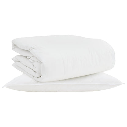 vidaXL Couette 2 en 1 avec oreiller 2 pcs Blanc Plumes et duvet