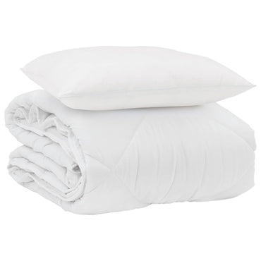 vidaXL Couette d'été avec oreiller 2 pcs Blanc Microfibre
