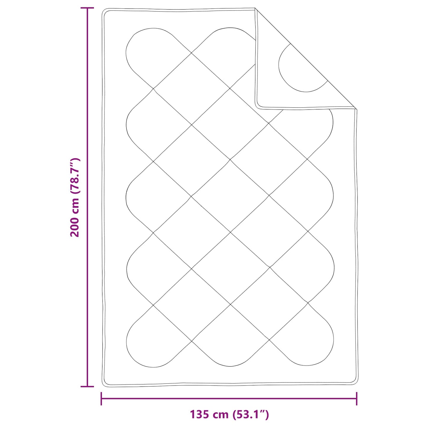 Sommerdecke mit Kissen 2 pcs Weiß Mikrofaser