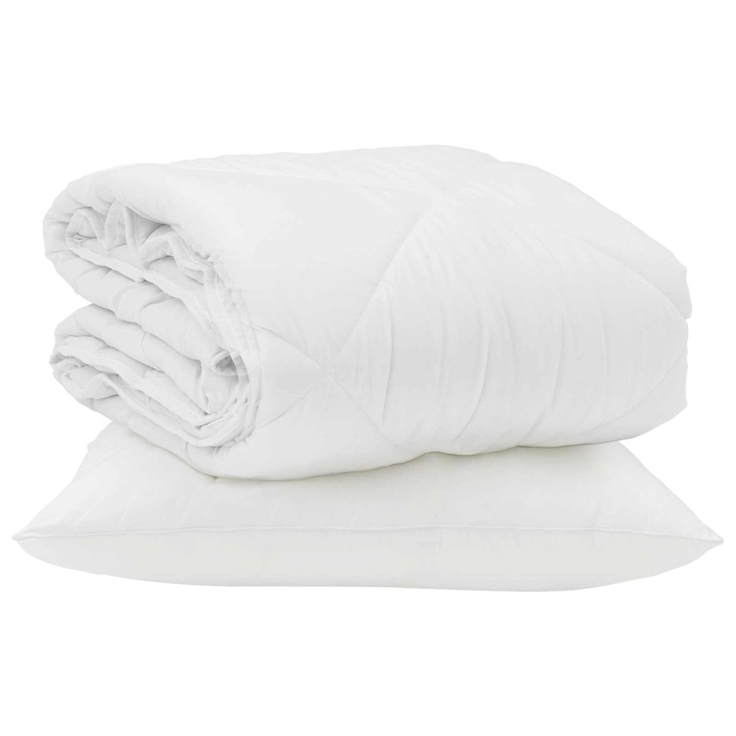 vidaXL Couette d'été avec oreiller 2 pcs Blanc Microfibre