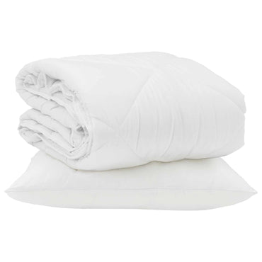 vidaXL Couette d'été avec oreiller 2 pcs Blanc Microfibre