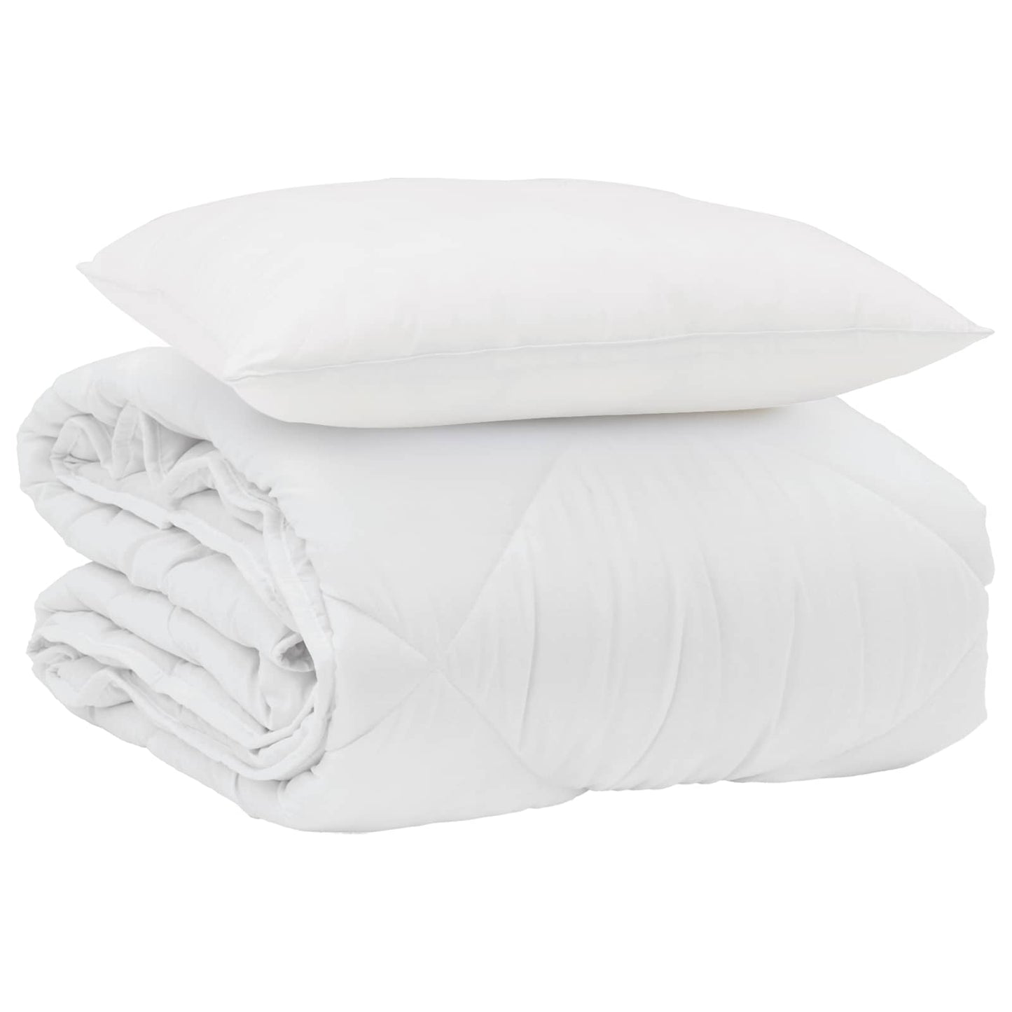 vidaXL Couette d'été avec oreiller 2 pcs Blanc Microfibre