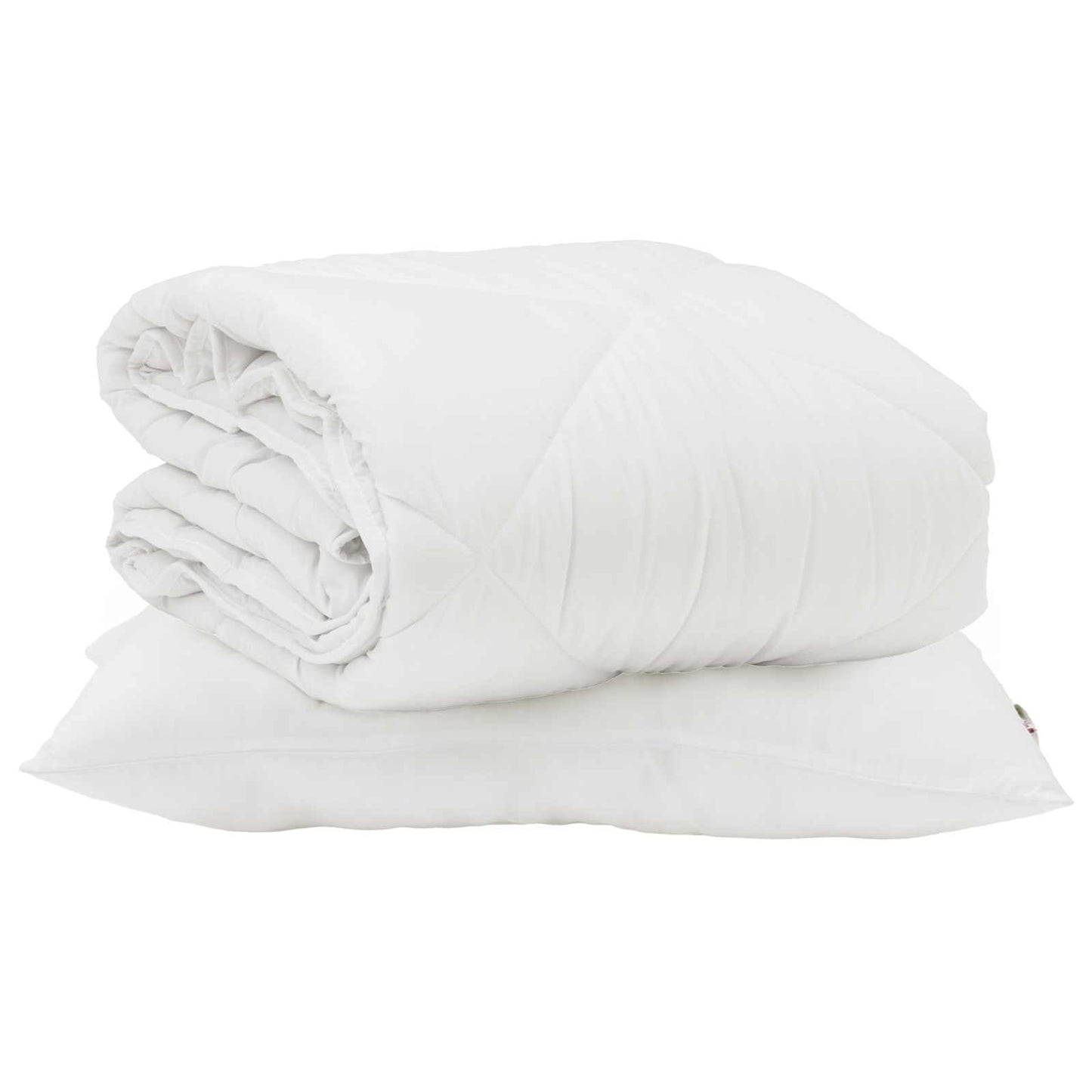 vidaXL Couette d'été avec oreiller 2 pcs Blanc Microfibre