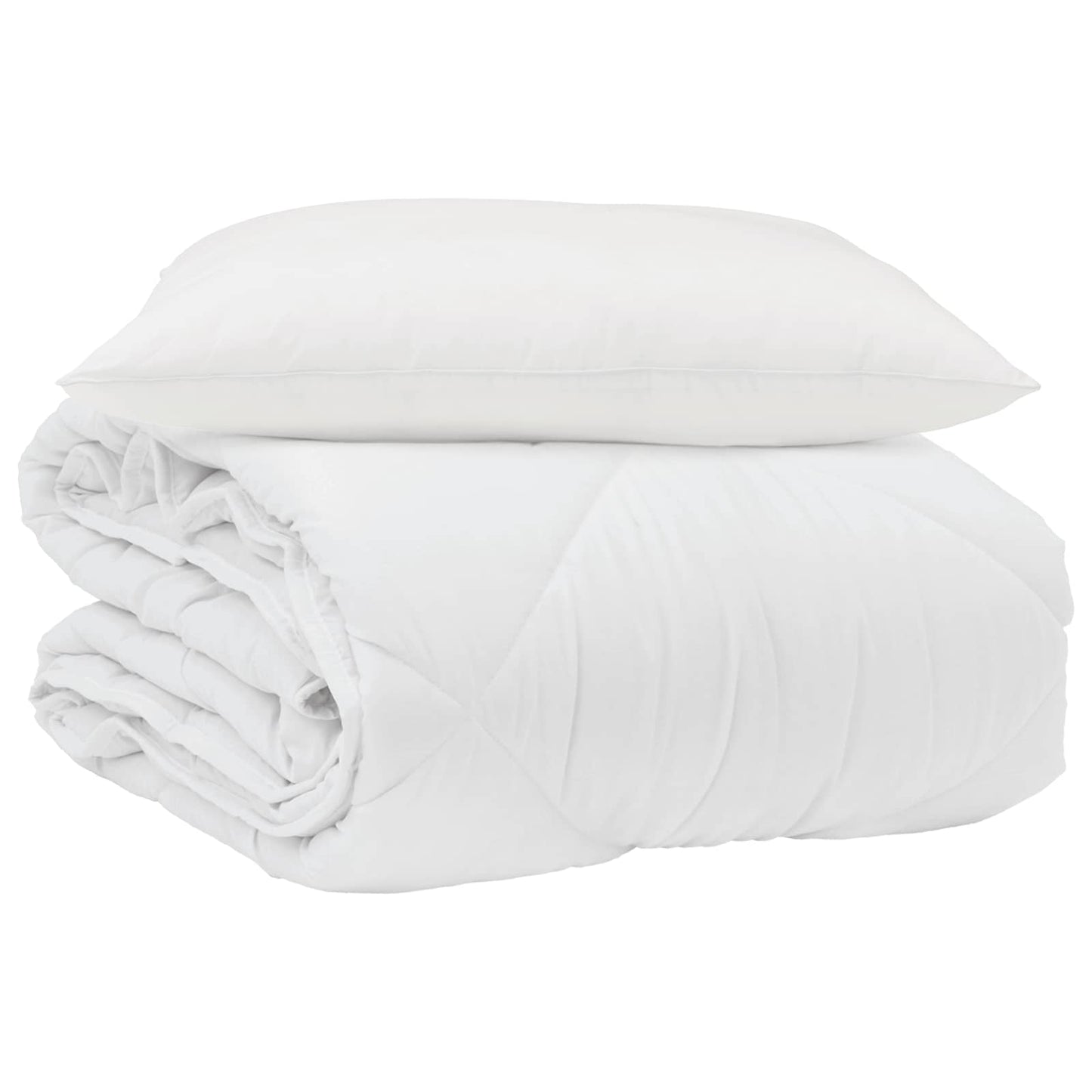 vidaXL Couette d'été avec oreiller 2 pcs Blanc Microfibre
