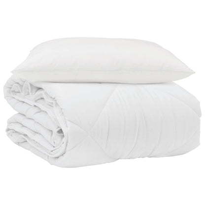 vidaXL Couette d'été avec oreiller 2 pcs Blanc Microfibre