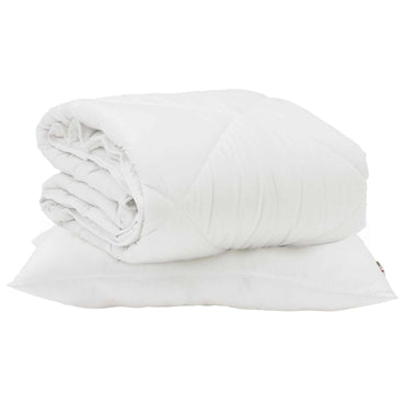 vidaXL Couette d'été avec oreiller 2 pcs Blanc Microfibre