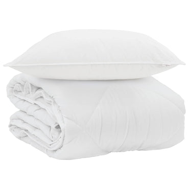 vidaXL Couette d'été avec oreiller 2 pcs Blanc Microfibre