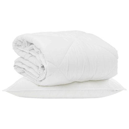 vidaXL Couette d'été avec oreiller 2 pcs Blanc Microfibre