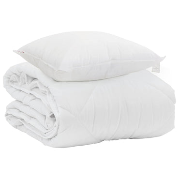 vidaXL Couette d'été avec oreiller 2 pcs Blanc Microfibre