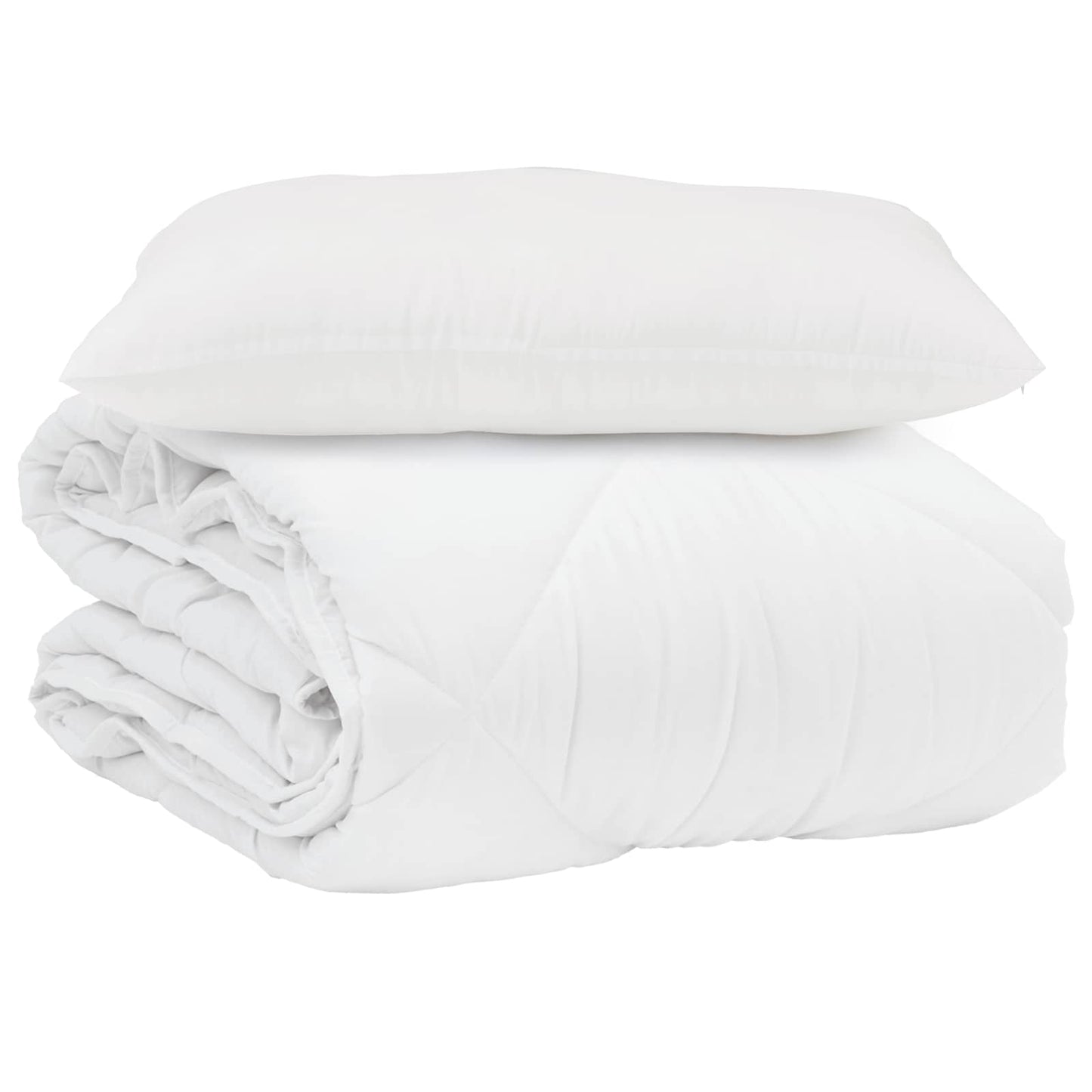 vidaXL Couette d'été avec oreiller 2 pcs Blanc Microfibre