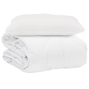 vidaXL Couette d'été avec oreiller 2 pcs Blanc Microfibre