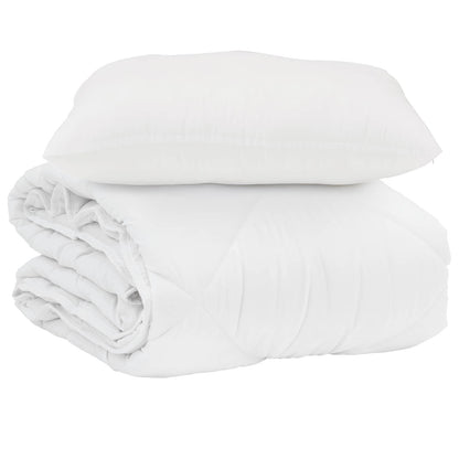 vidaXL Sommerdecke mit Kissen 2 pcs Weiß Mikrofaser