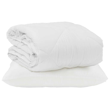 vidaXL Sommerdecke mit Kissen 2 pcs Weiß Mikrofaser