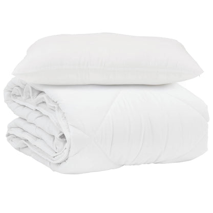 vidaXL Sommerdecke mit Kissen 2 pcs Weiß Mikrofaser