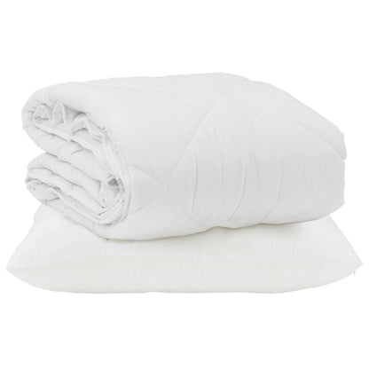 vidaXL Sommerdecke mit Kissen 2 pcs Weiß Mikrofaser
