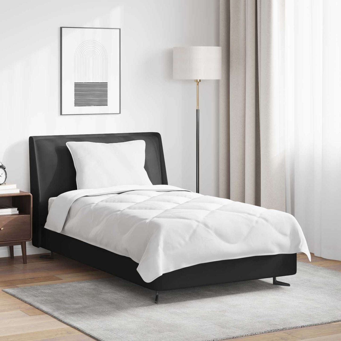 Ganzjahresbettdecke mit Kissen 2 pcs Weiß Mikrofaser