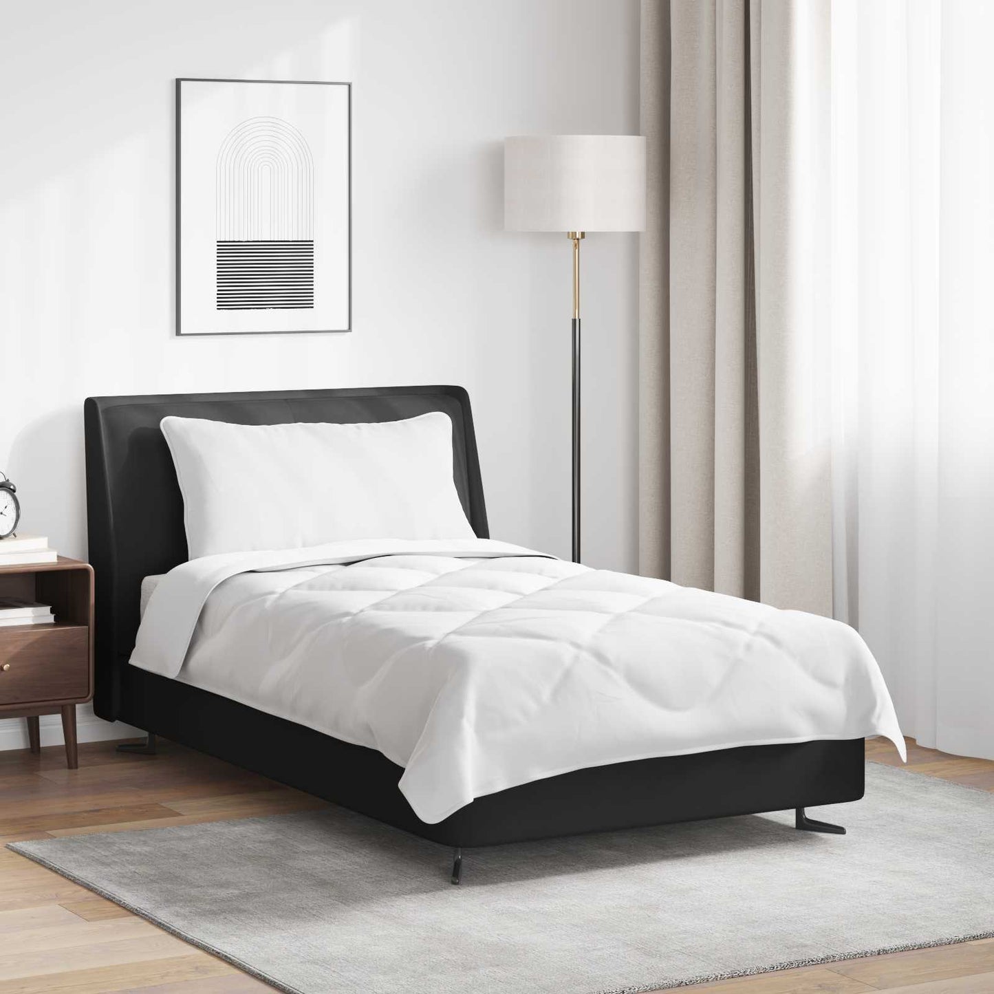 Ganzjahresbettdecke mit Kissen 2 pcs Weiß Mikrofaser