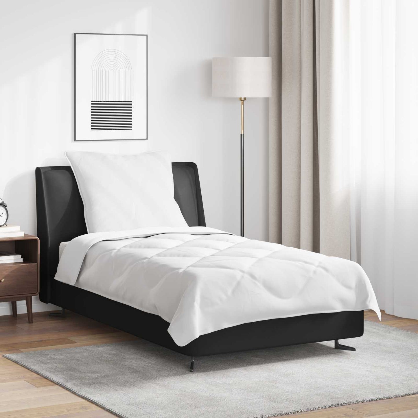 Ganzjahresbettdecke mit Kissen 2 pcs Weiß Mikrofaser