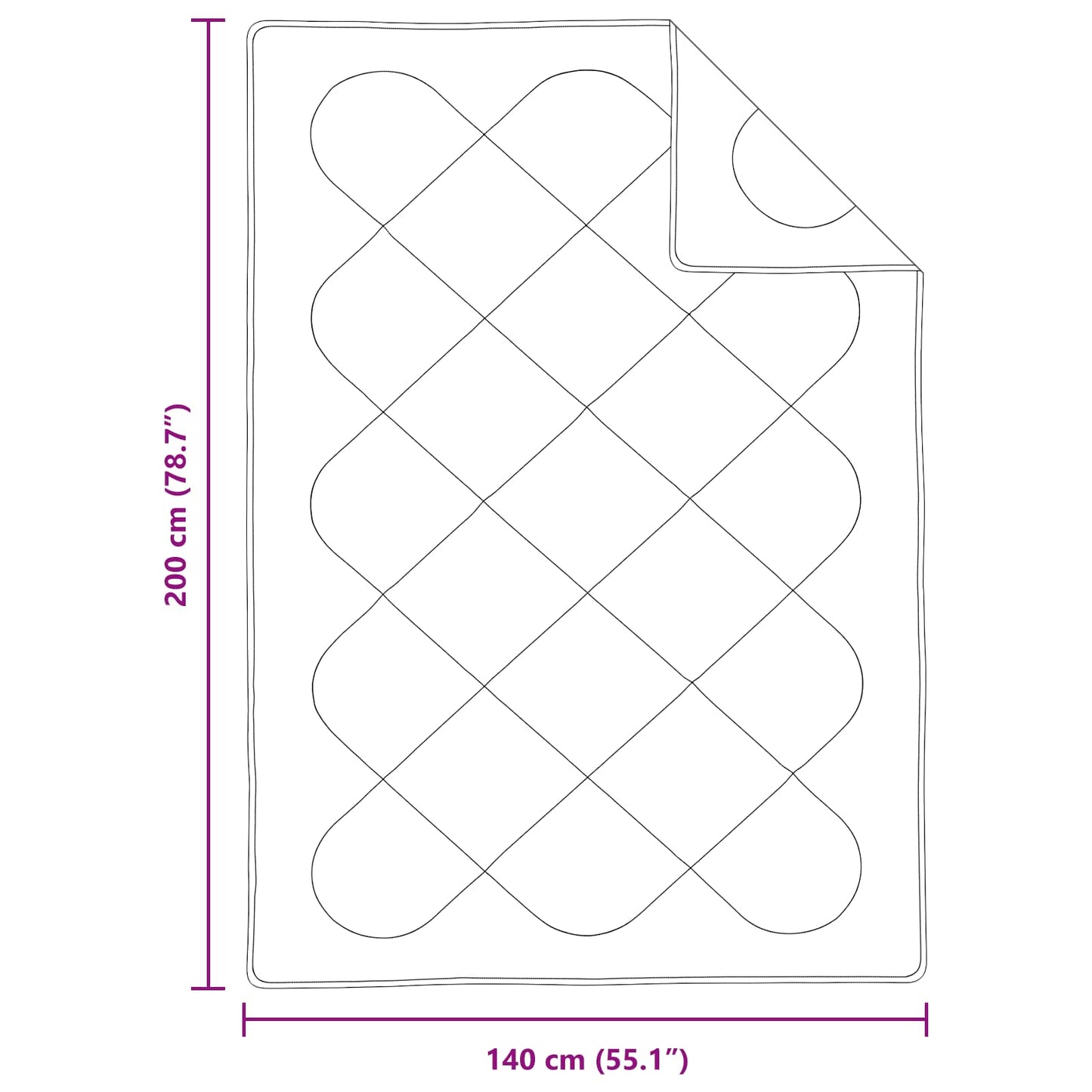 Ganzjahresbettdecke mit Kissen 2 pcs Weiß Mikrofaser
