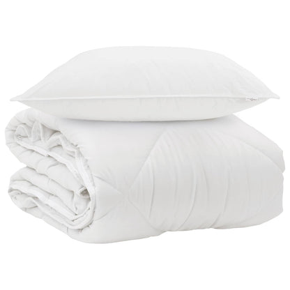 Ganzjahresbettdecke mit Kissen 2 pcs Weiß Mikrofaser