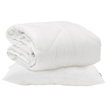 vidaXL Bettdecke mit Kissen 2 pcs Weiß Mikrofaser
