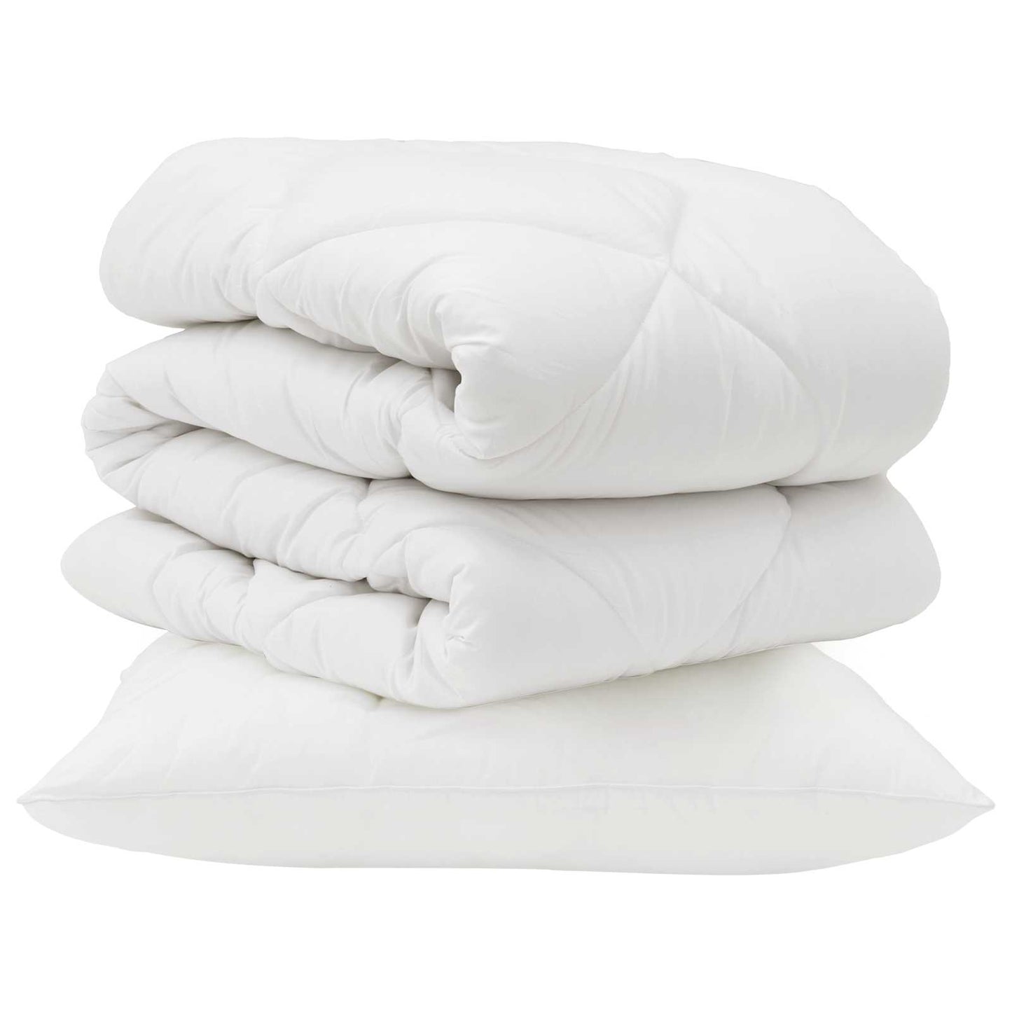 Bettdecke mit Kissen 2 pcs Weiß Mikrofaser