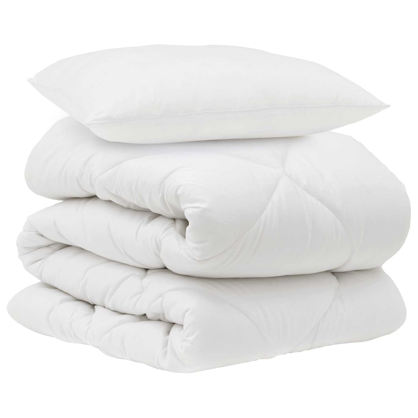 vidaXL Couette avec oreiller 2 pcs Blanc Microfibre