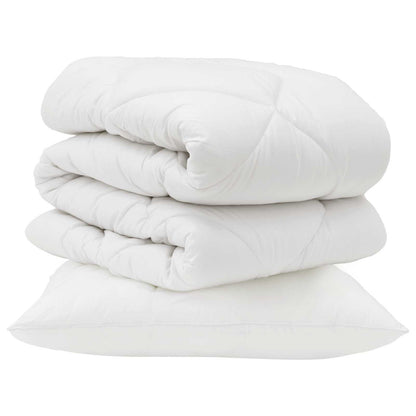 Bettdecke mit Kissen 2 pcs Weiß Mikrofaser