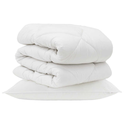 Bettdecke mit Kissen 2 pcs Weiß Mikrofaser