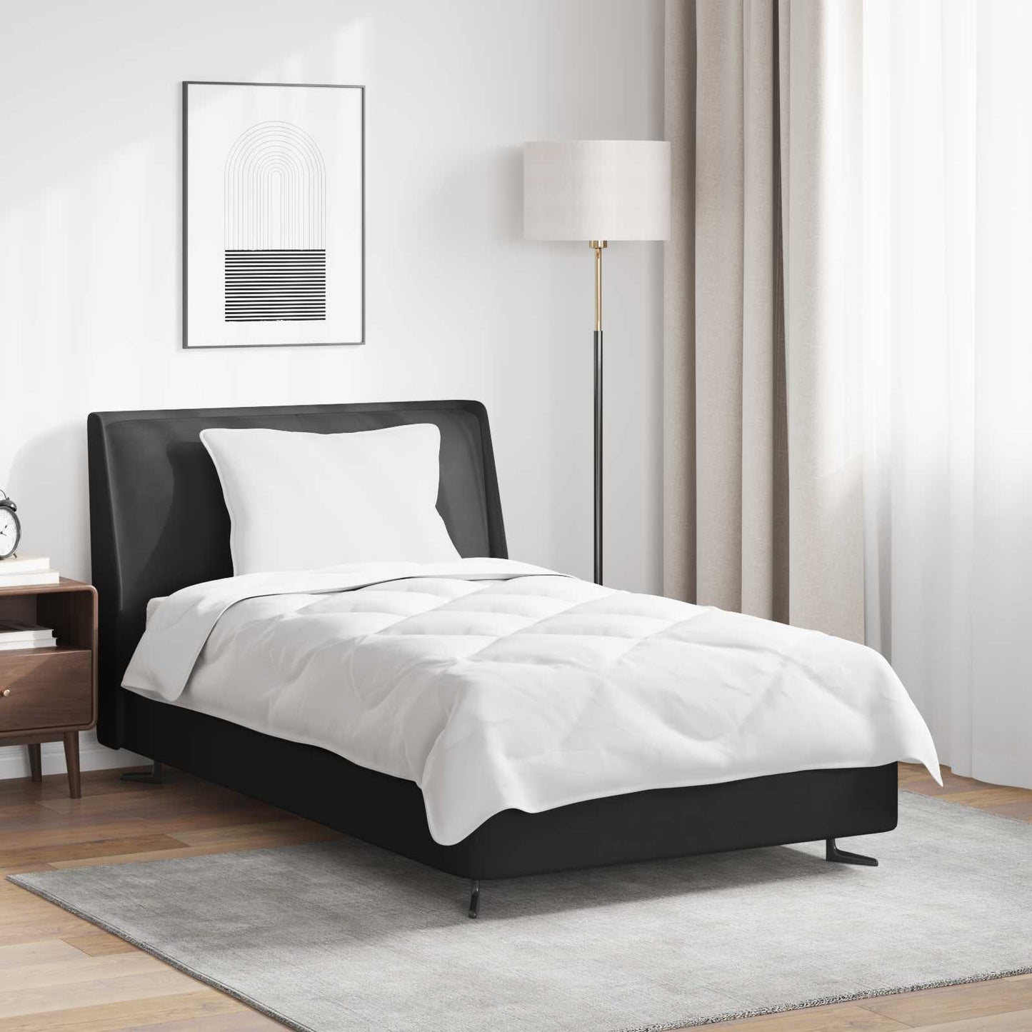 Bettdecken Set mit Kissen 2 pcs Weiß Mikrofaser