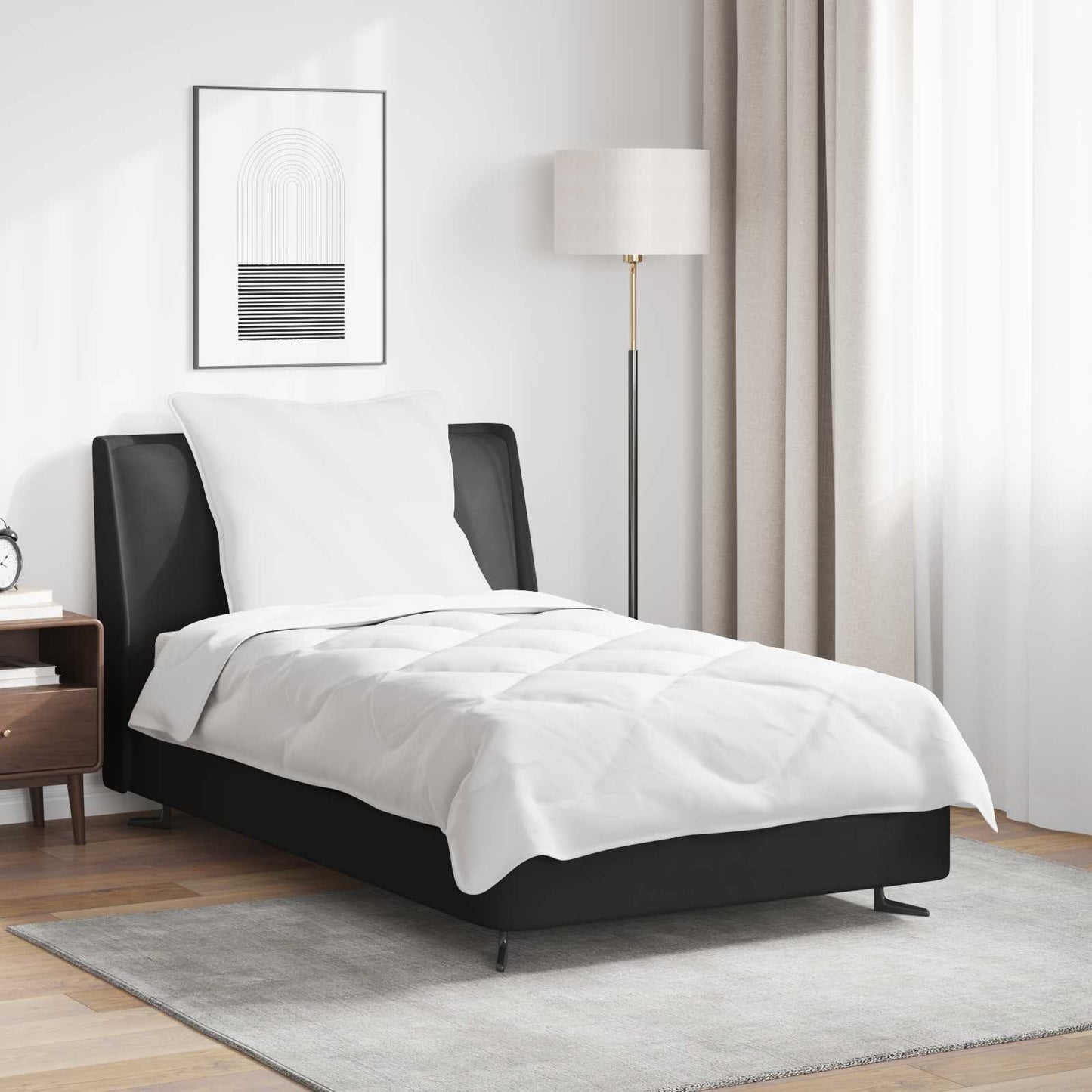 Bettdecken Set mit Kissen 2 pcs Weiß Mikrofaser