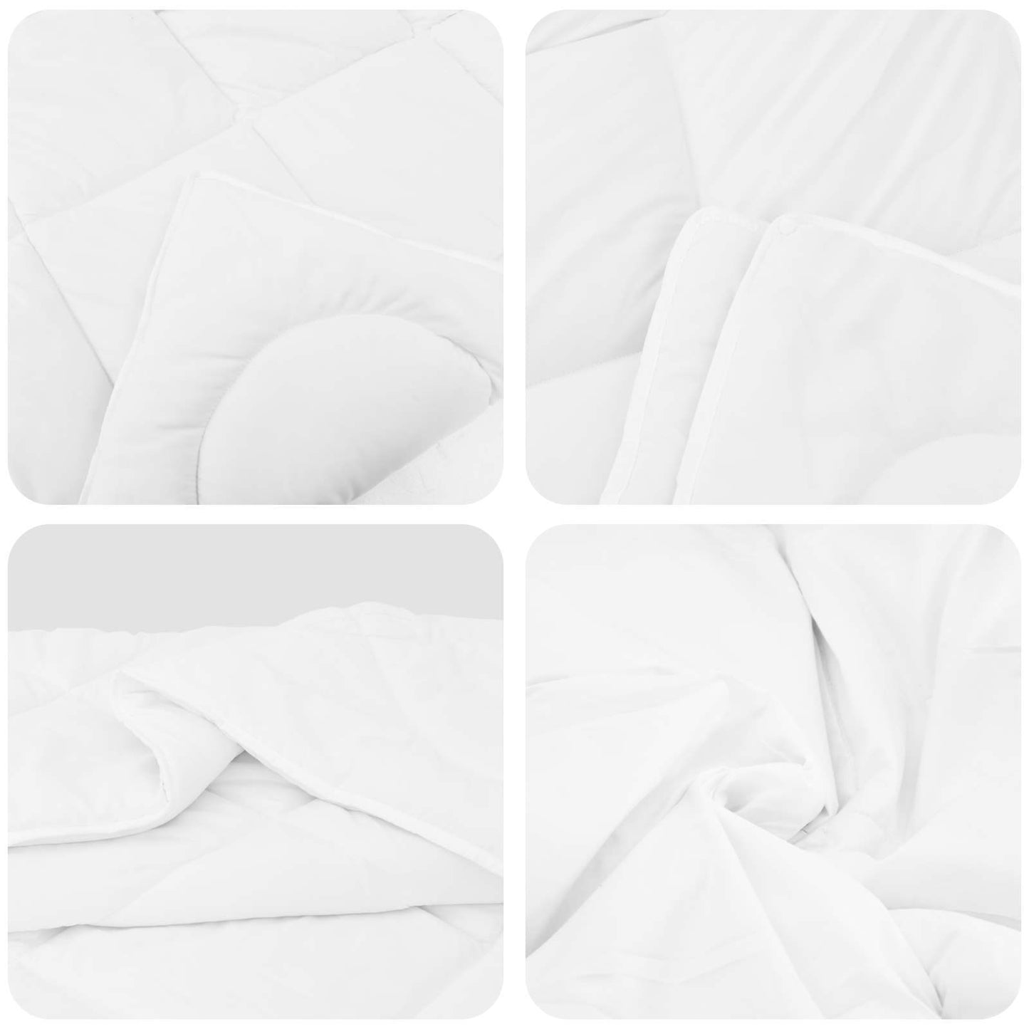 vidaXL Bettdecken Set mit Kissen 2 pcs Weiß Mikrofaser