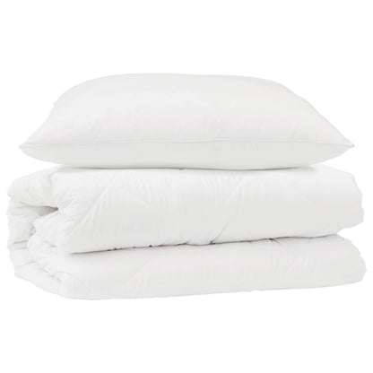 vidaXL Parure de lit avec oreiller 2 pcs Blanc Microfibre