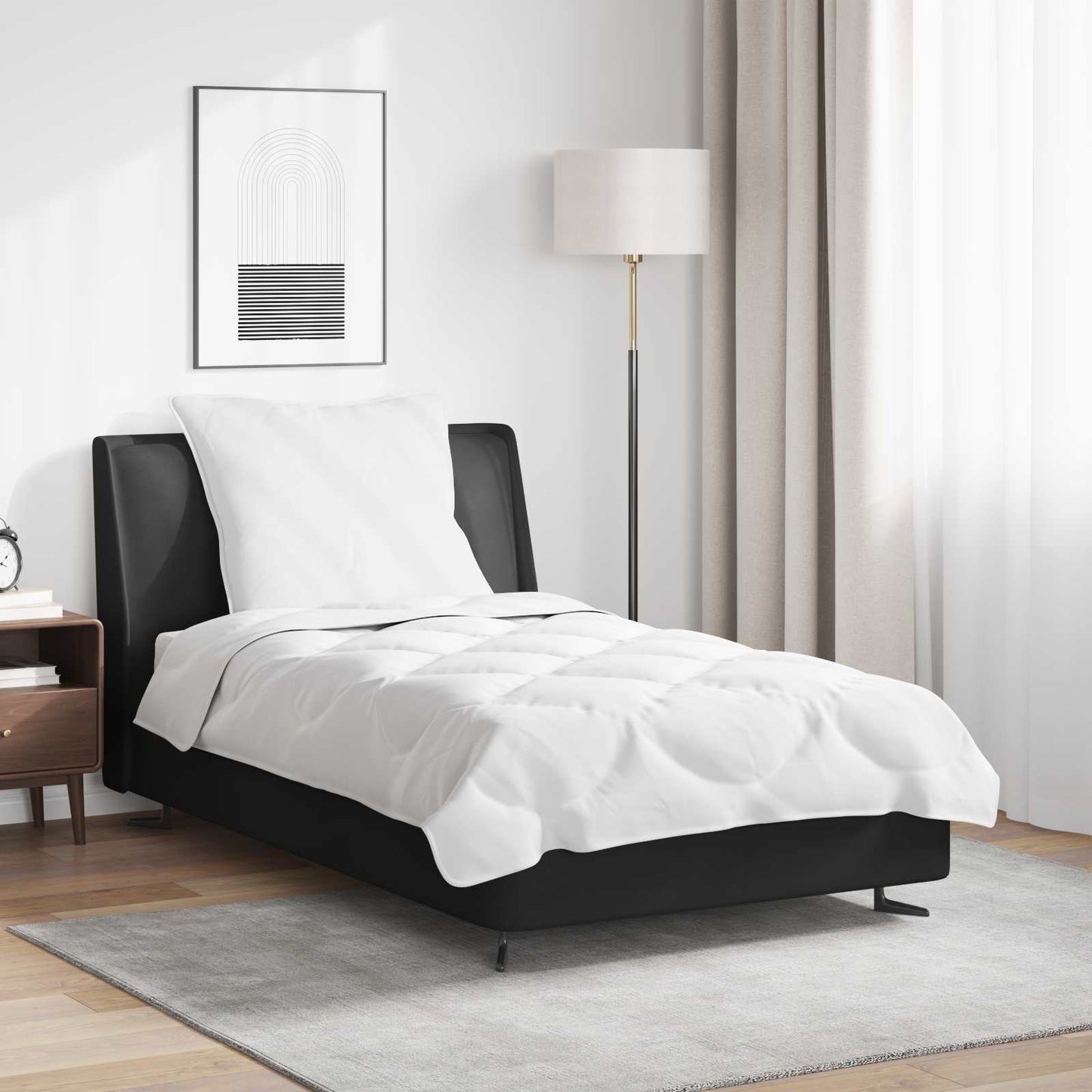 Bettdecken Set mit Kissen 2 pcs Weiß Mikrofaser