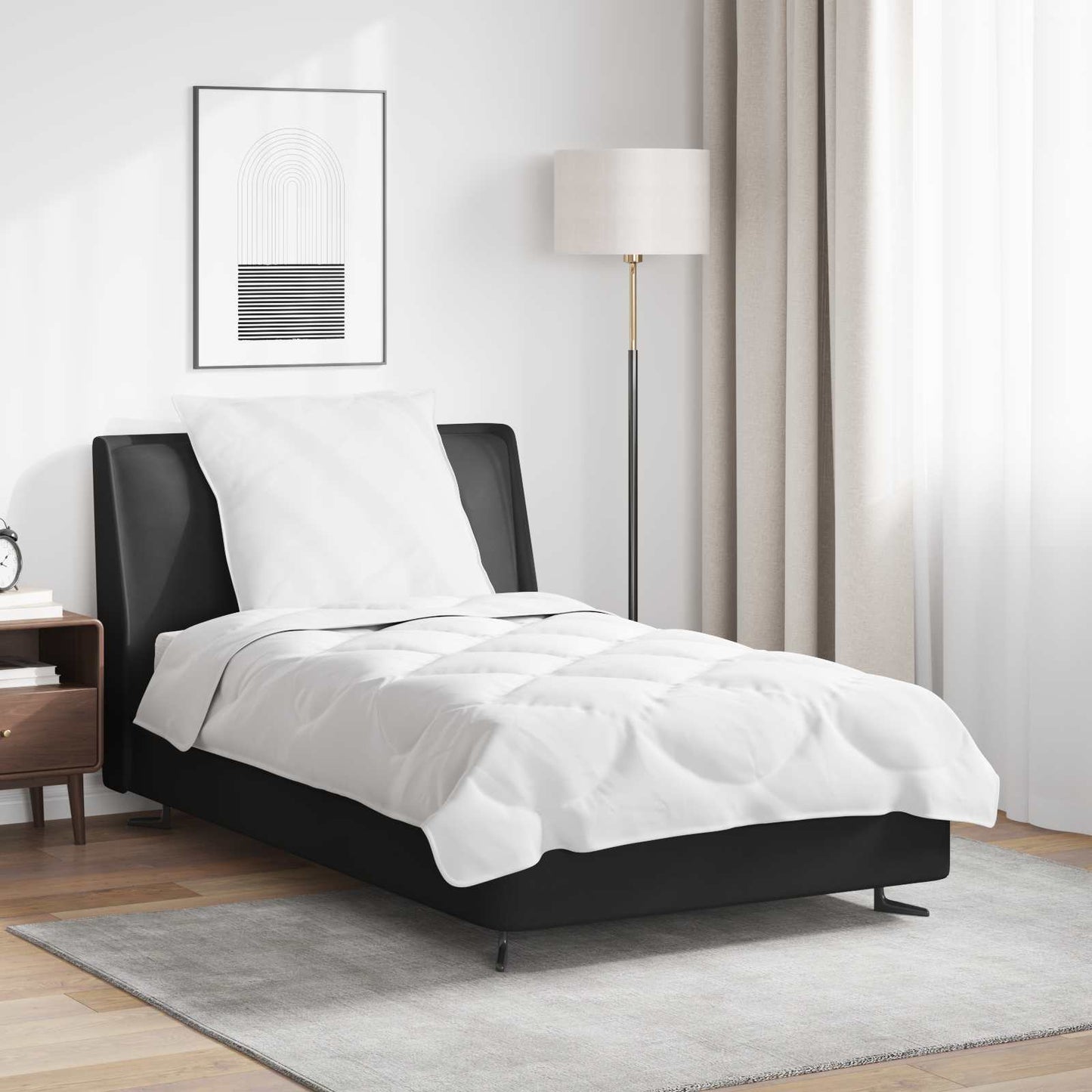 vidaXL Parure de lit avec oreiller 2 pcs Blanc Microfibre