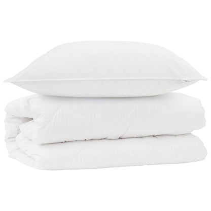 vidaXL Parure de lit avec oreiller 2 pcs Blanc Microfibre