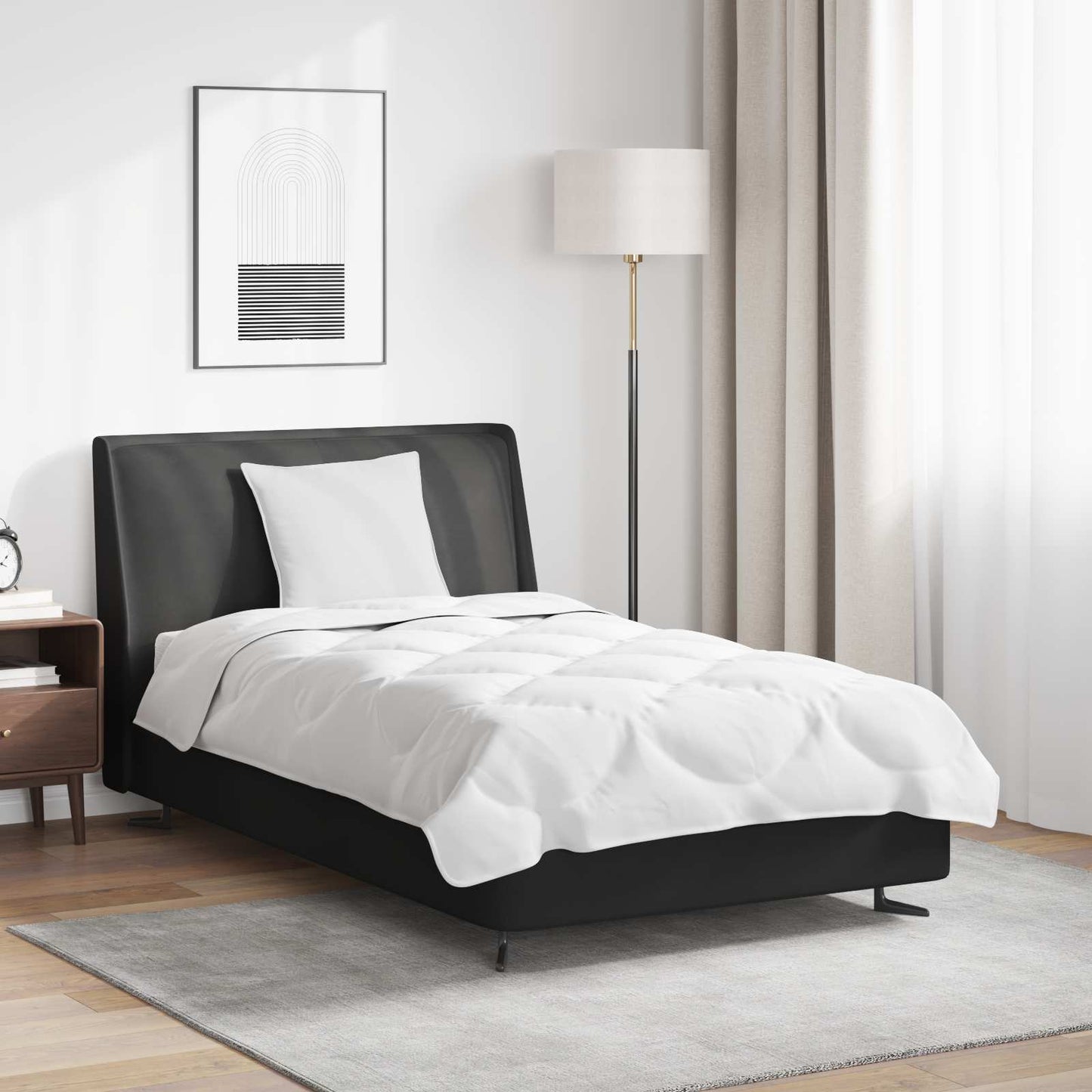 vidaXL Parure de lit avec oreiller 2 pcs Blanc Microfibre