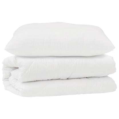 vidaXL Parure de lit avec oreiller 2 pcs Blanc Microfibre