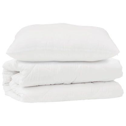 vidaXL Parure de lit avec oreiller 2 pcs Blanc Microfibre