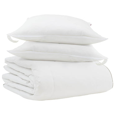 vidaXL Winterbettdecke mit Kissen 3 pcs Weiß Daunenfeder
