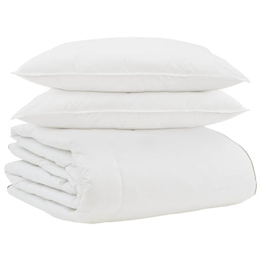 vidaXL Winterbettdecke mit Kissen 3 pcs Weiß Daunenfeder