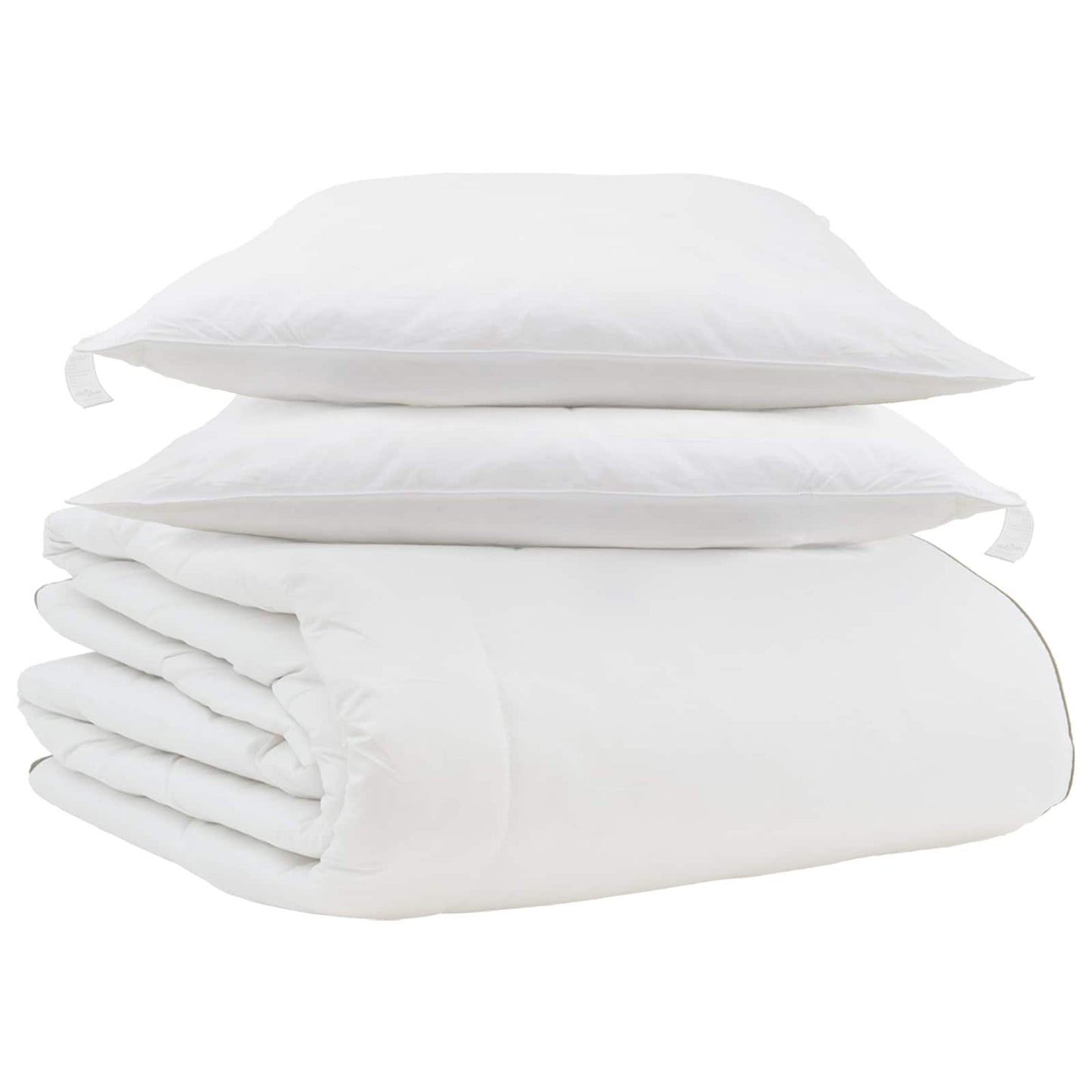 vidaXL Winterbettdecke mit Kissen 3 pcs Weiß Daunenfeder