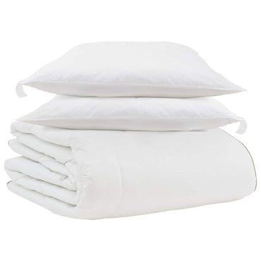vidaXL Winterbettdecke mit Kissen 3 pcs Weiß Daunenfeder
