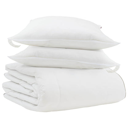 vidaXL Winterbettdecke mit Kissen 3 pcs Weiß Daunenfeder