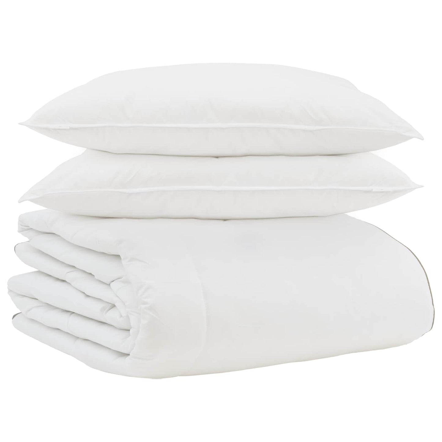 vidaXL Winterbettdecke mit Kissen 3 pcs Weiß Daunenfeder
